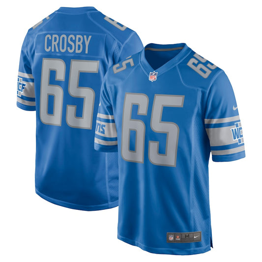 Detroit Lions Tyrell Crosby Game Blue Football Jersey product image