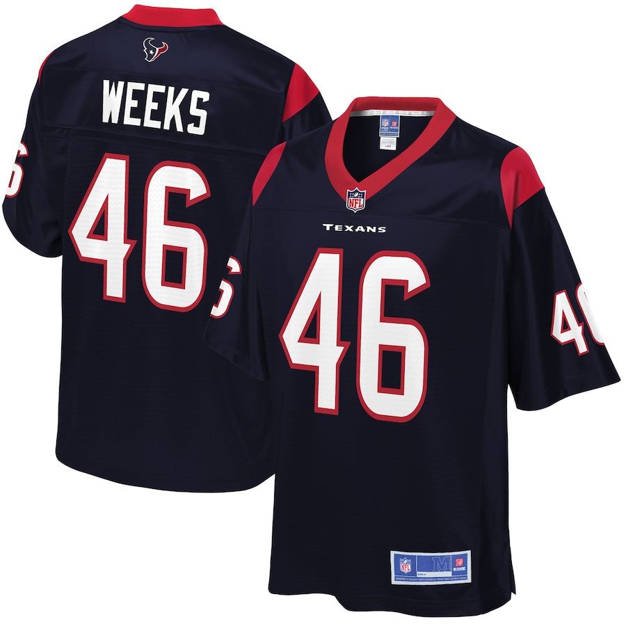 Houston Texans Jon Weeks Pro Line Navy Football Jersey product image