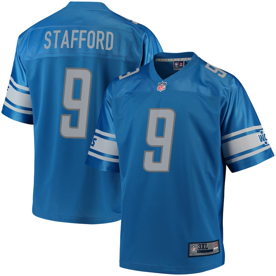 Detroit Lions Matthew Stafford Pro Line Big & Tall Team Color Blue Football Jersey product image