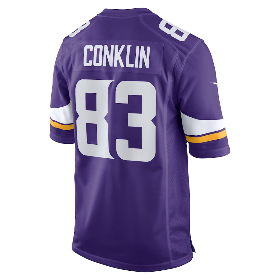 Minnesota Vikings Tyler Conklin Game Purple Football Jersey product image