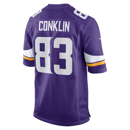 Minnesota Vikings Tyler Conklin Game Purple Football Jersey product image