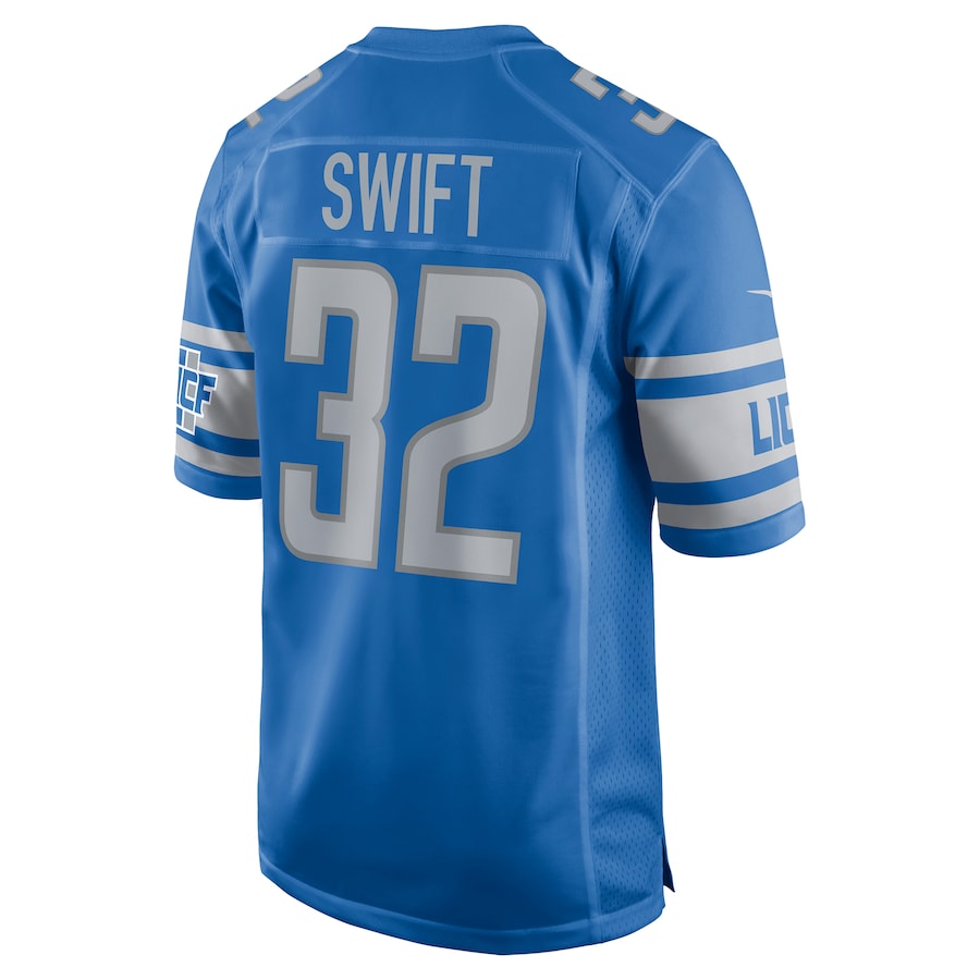 Detroit Lions D'andre Swift Game Blue Football Jersey product image