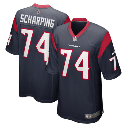 Houston Texans Max Scharping Game Navy Football Jersey product image