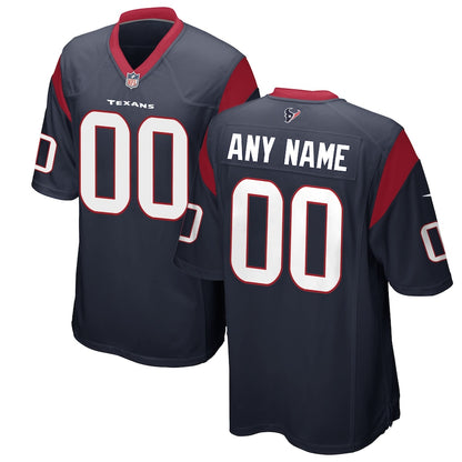 Houston Texans Navy Custom Game Navy Football Jersey product image