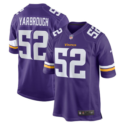Minnesota Vikings Eddie Yarbrough Game Purple Football Jersey product image