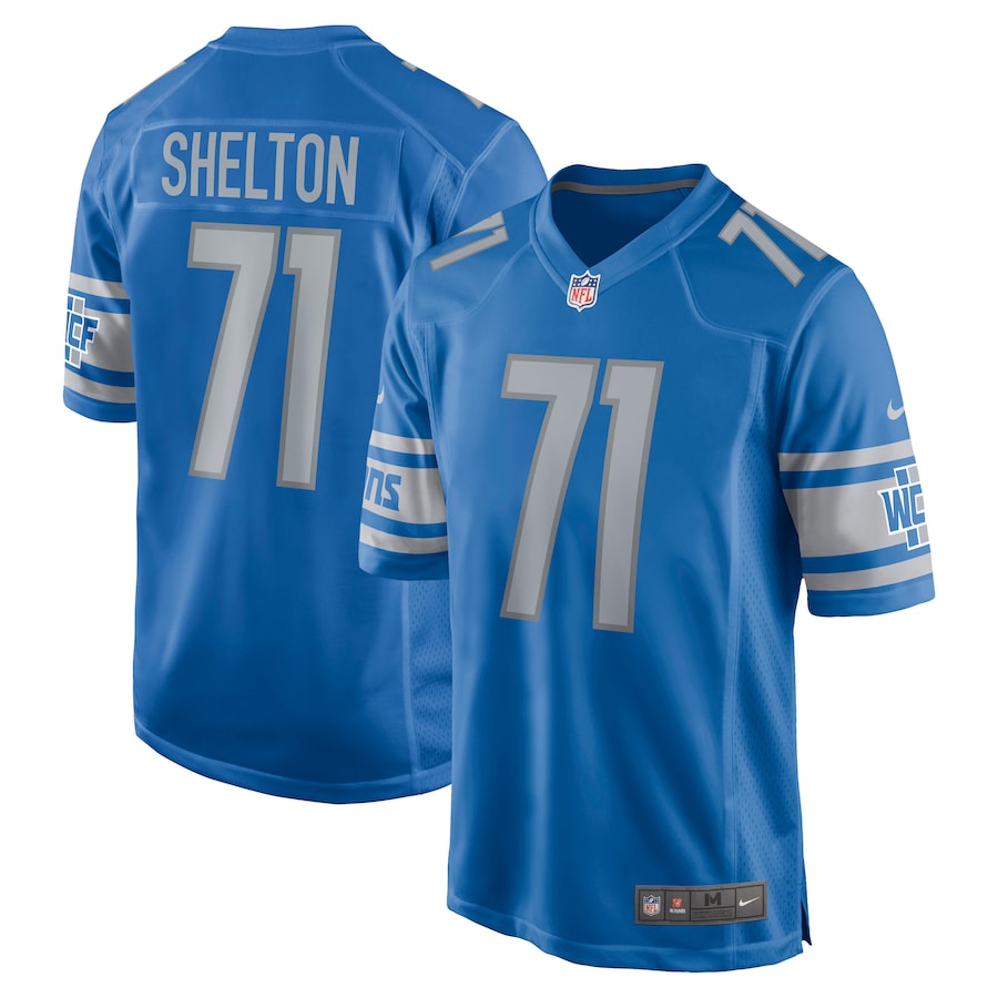 Detroit Lions Danny Shelton Game Blue Football Jersey product image