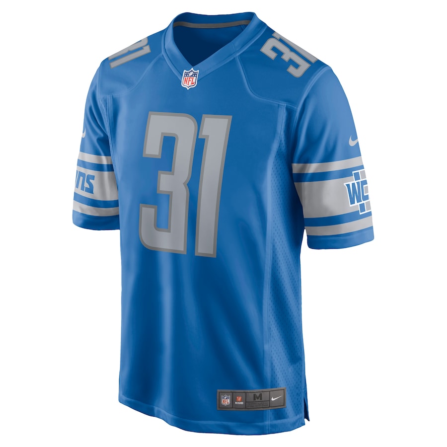 Detroit Lions Ty Johnson Game Blue Football Jersey product image