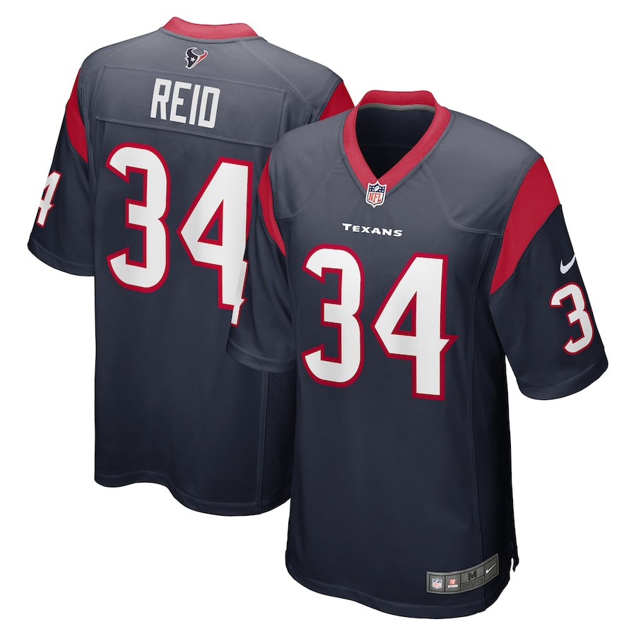 Houston Texans John Reid Game Navy Football Jersey product image