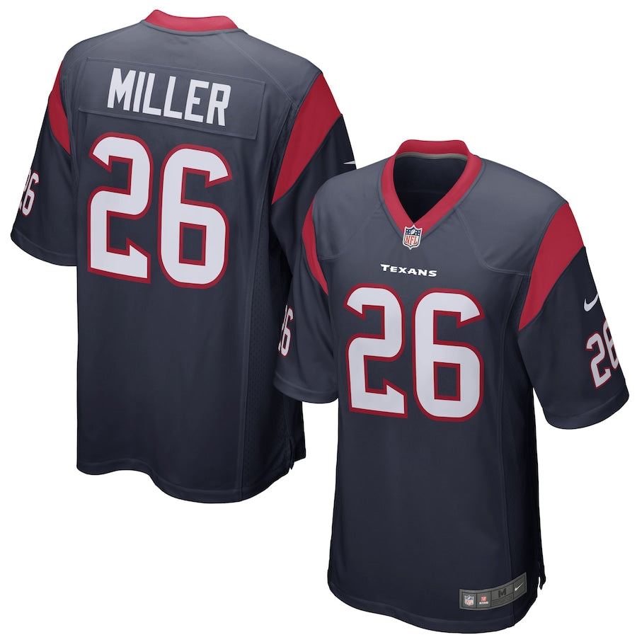 Houston Texans Lamar Miller Game Navy Football Jersey product image