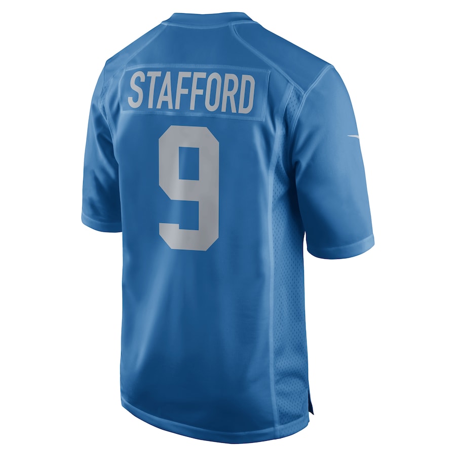 Detroit Lions Matthew Stafford Throwback Game Blue Football Jersey product image