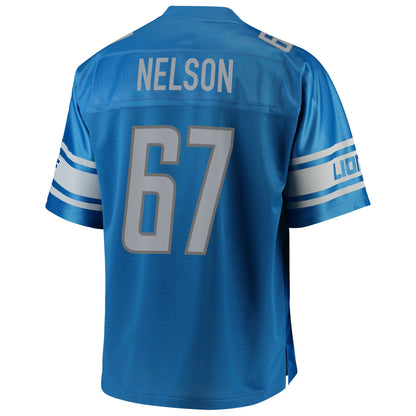 Detroit Lions Matt Nelson Pro Line Big & Tall Blue Football Jersey product image