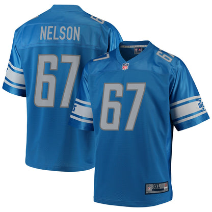 Detroit Lions Matt Nelson Pro Line Big & Tall Blue Football Jersey product image