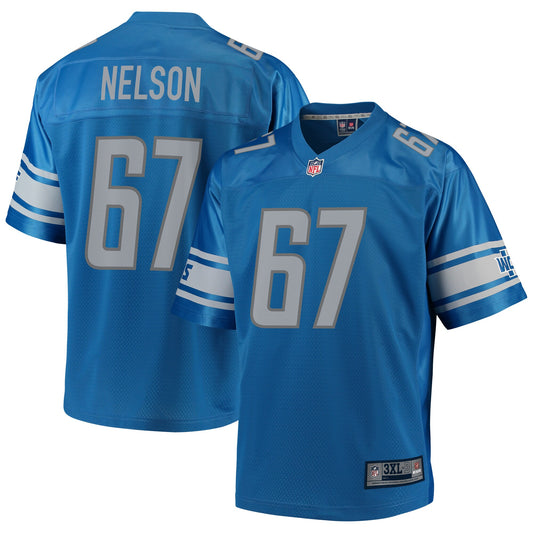 Detroit Lions Matt Nelson Pro Line Big & Tall Blue Football Jersey product image
