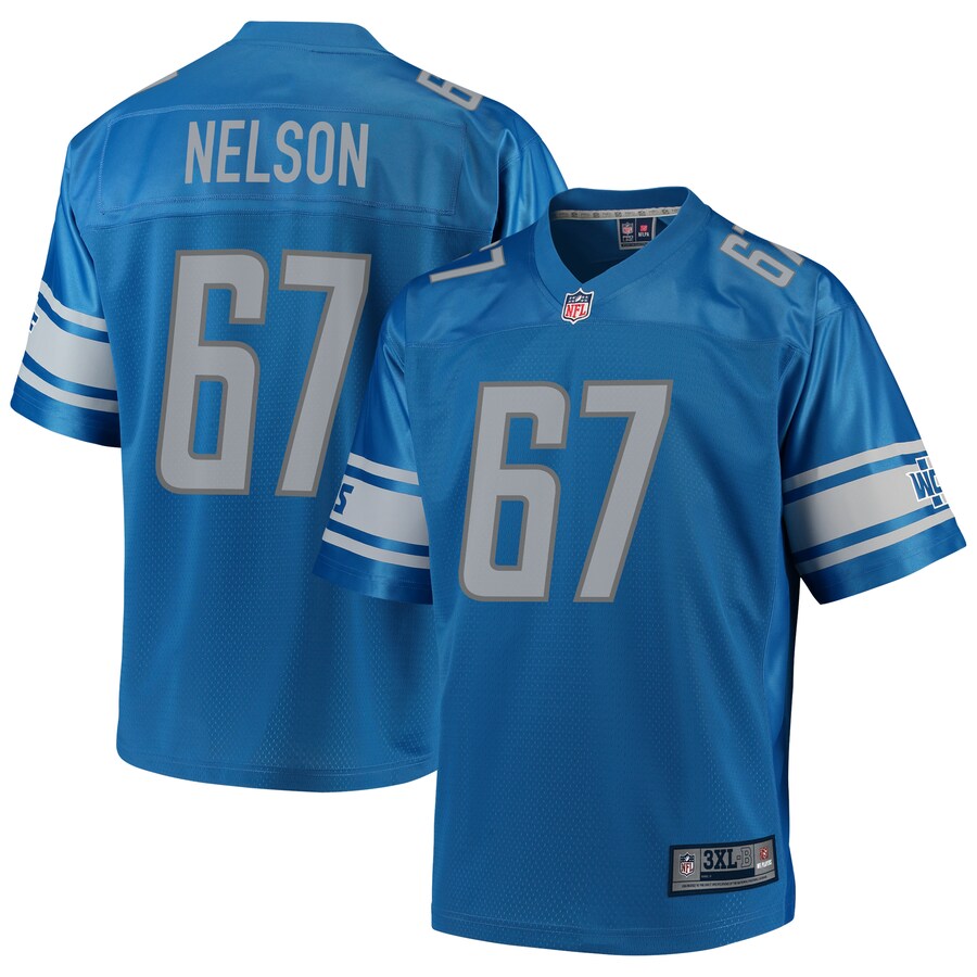 Detroit Lions Matt Nelson Pro Line Big & Tall Blue Football Jersey product image