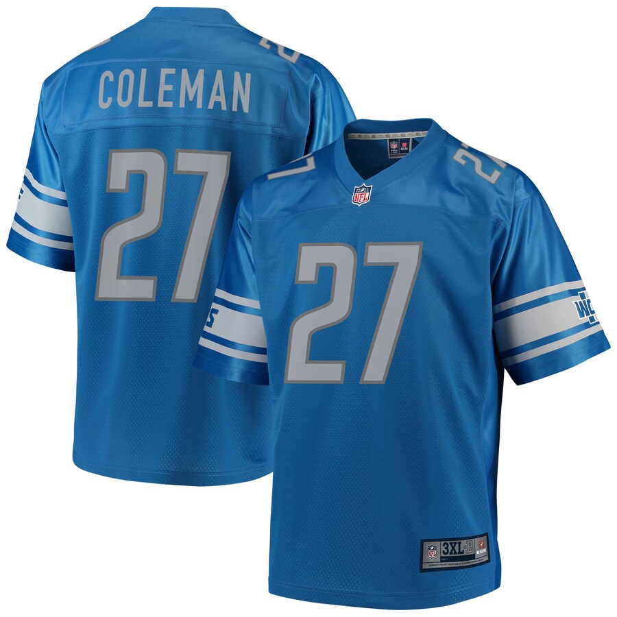 Detroit Lions Justin Coleman Pro Line Big & Tall Blue Football Jersey product image
