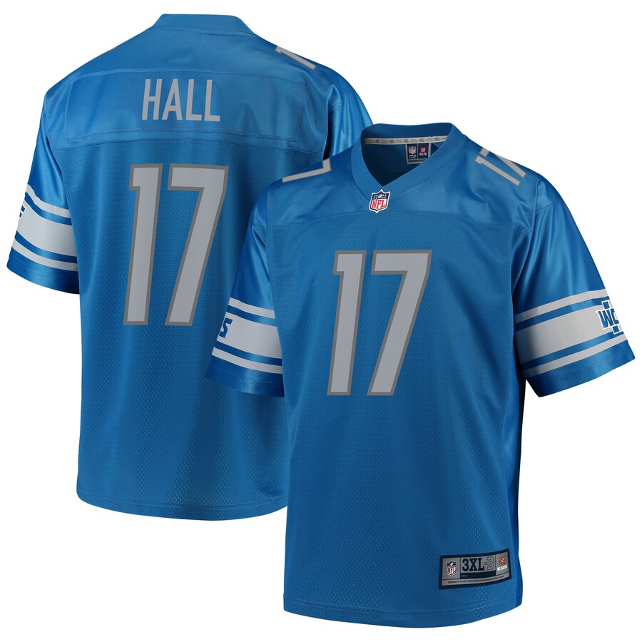 Detroit Lions Marvin Hall Pro Line Big & Tall Blue Football Jersey product image