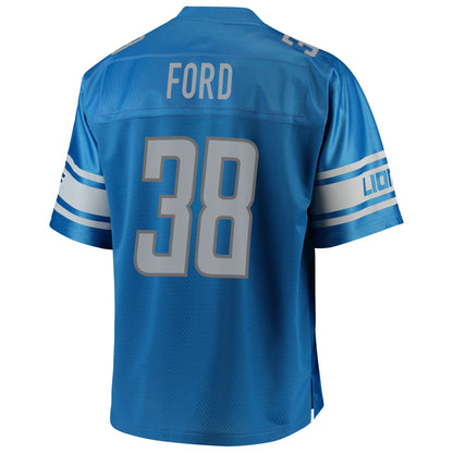Detroit Lions Mike Ford Pro Line Big & Tall Blue Football Jersey product image