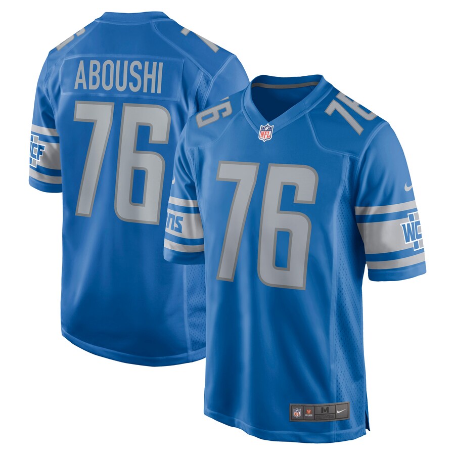 Detroit Lions Oday Aboushi Game Blue Football Jersey product image