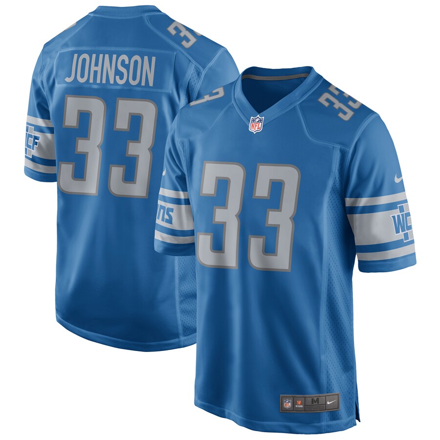 Detroit Lions Kerryon Johnson Game Blue Football Jersey product image