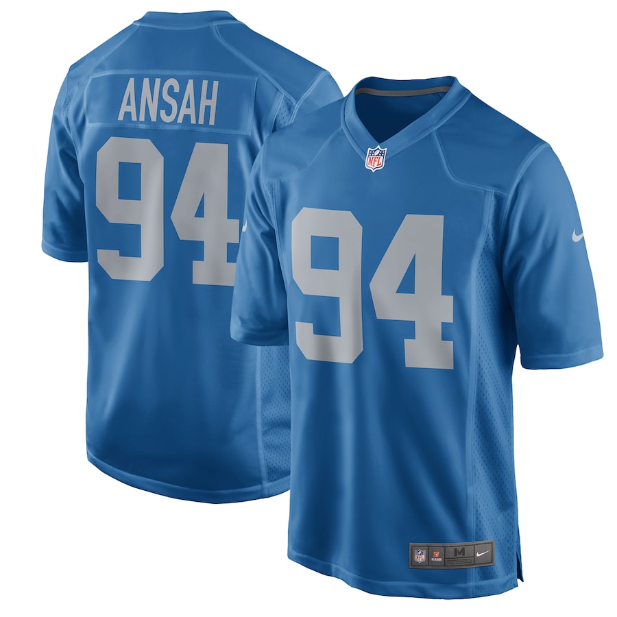 Detroit Lions Ziggy Ansah Throwback Game Blue Football Jersey product image