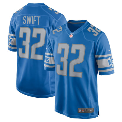Detroit Lions D'andre Swift Game Blue Football Jersey product image