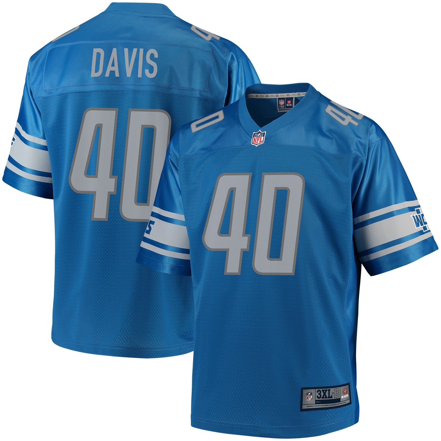 Detroit Lions Jarrad Davis Pro Line Big & Tall Team Color Blue Football Jersey product image