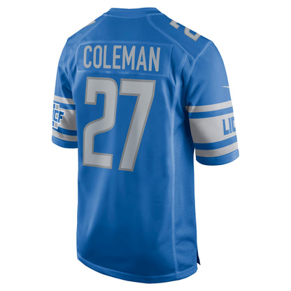 Detroit Lions Justin Coleman Game Blue Football Jersey product image