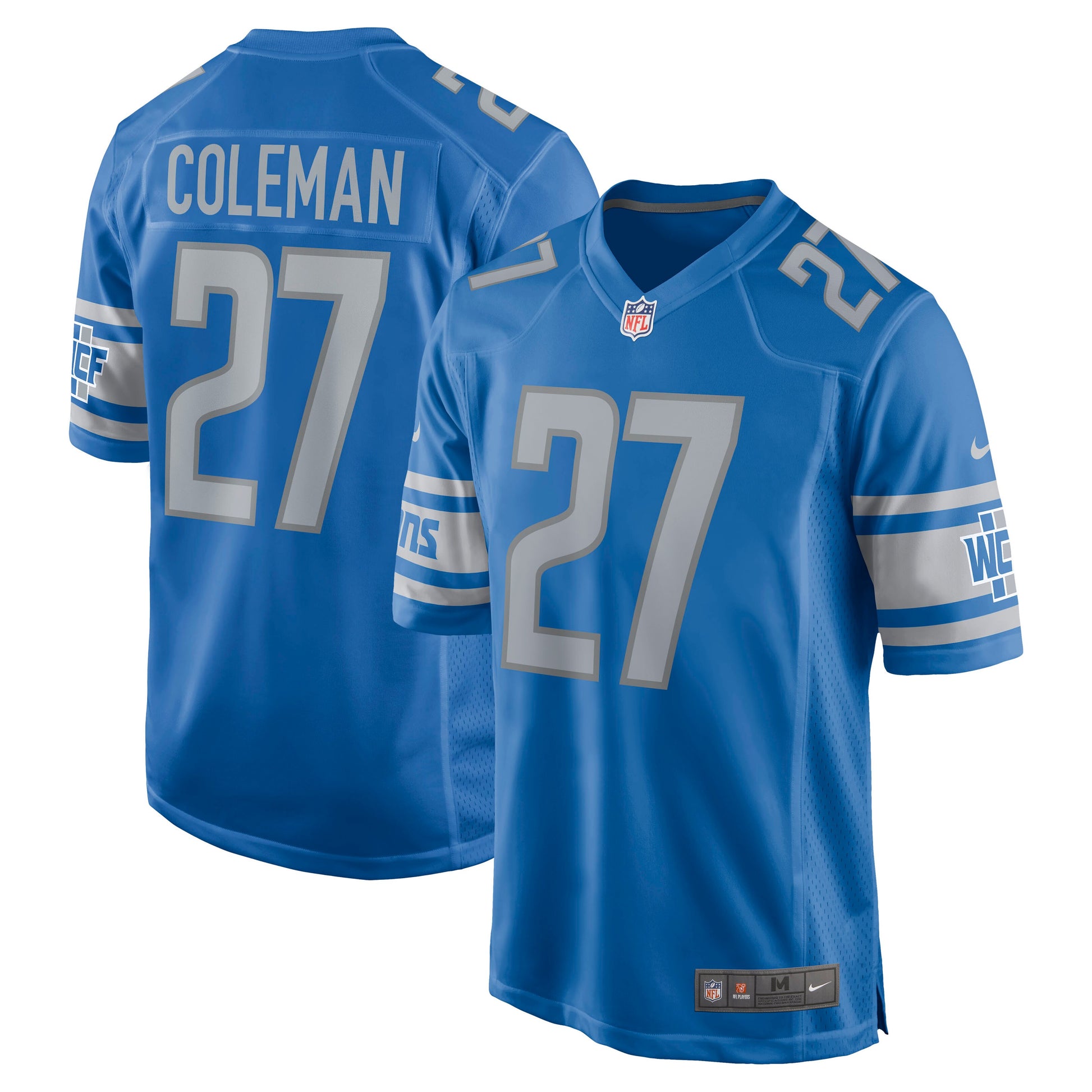 Detroit Lions Justin Coleman Game Blue Football Jersey product image