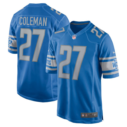 Detroit Lions Justin Coleman Game Blue Football Jersey product image