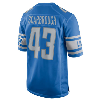 Detroit Lions Bo Scarbrough Game Blue Football Jersey product image