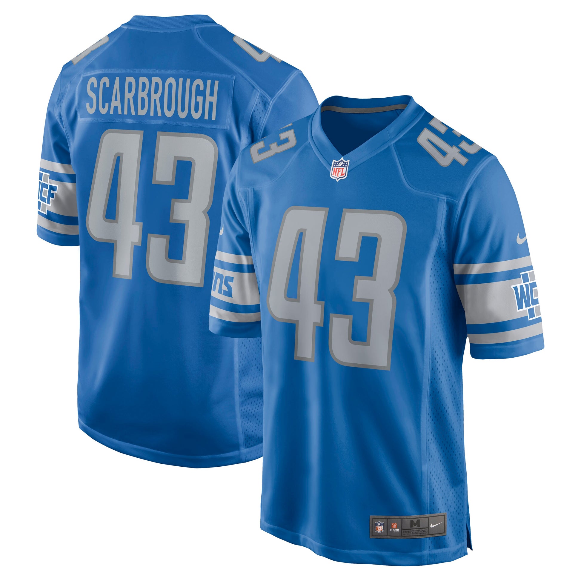 Detroit Lions Bo Scarbrough Game Blue Football Jersey product image