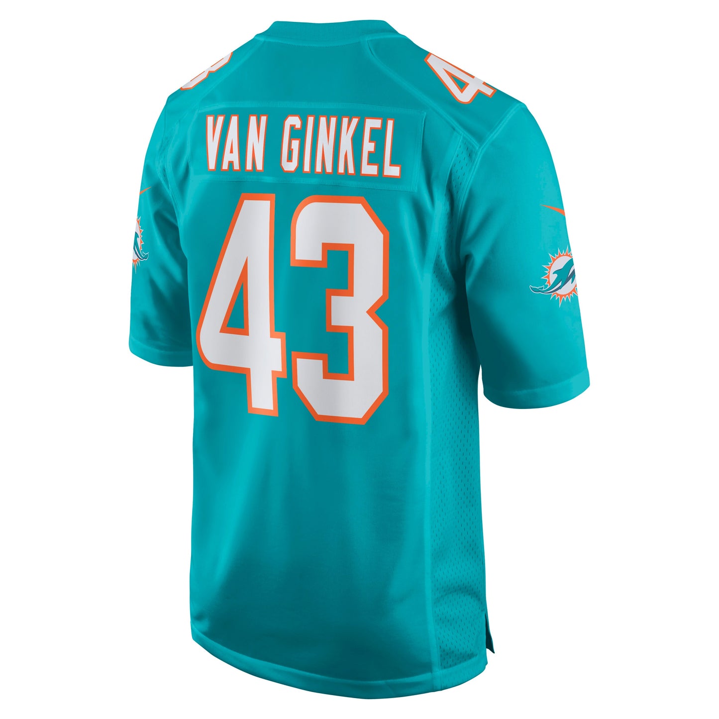 Miami Dolphins Andrew Van Ginkel Game Aqua Football Jersey product image