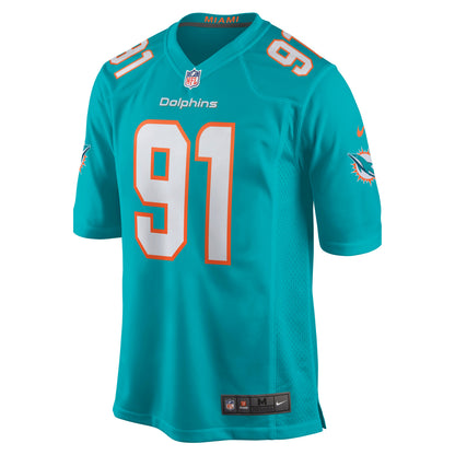 Miami Dolphins Emmanuel Ogbah Game Aqua Football Jersey product image