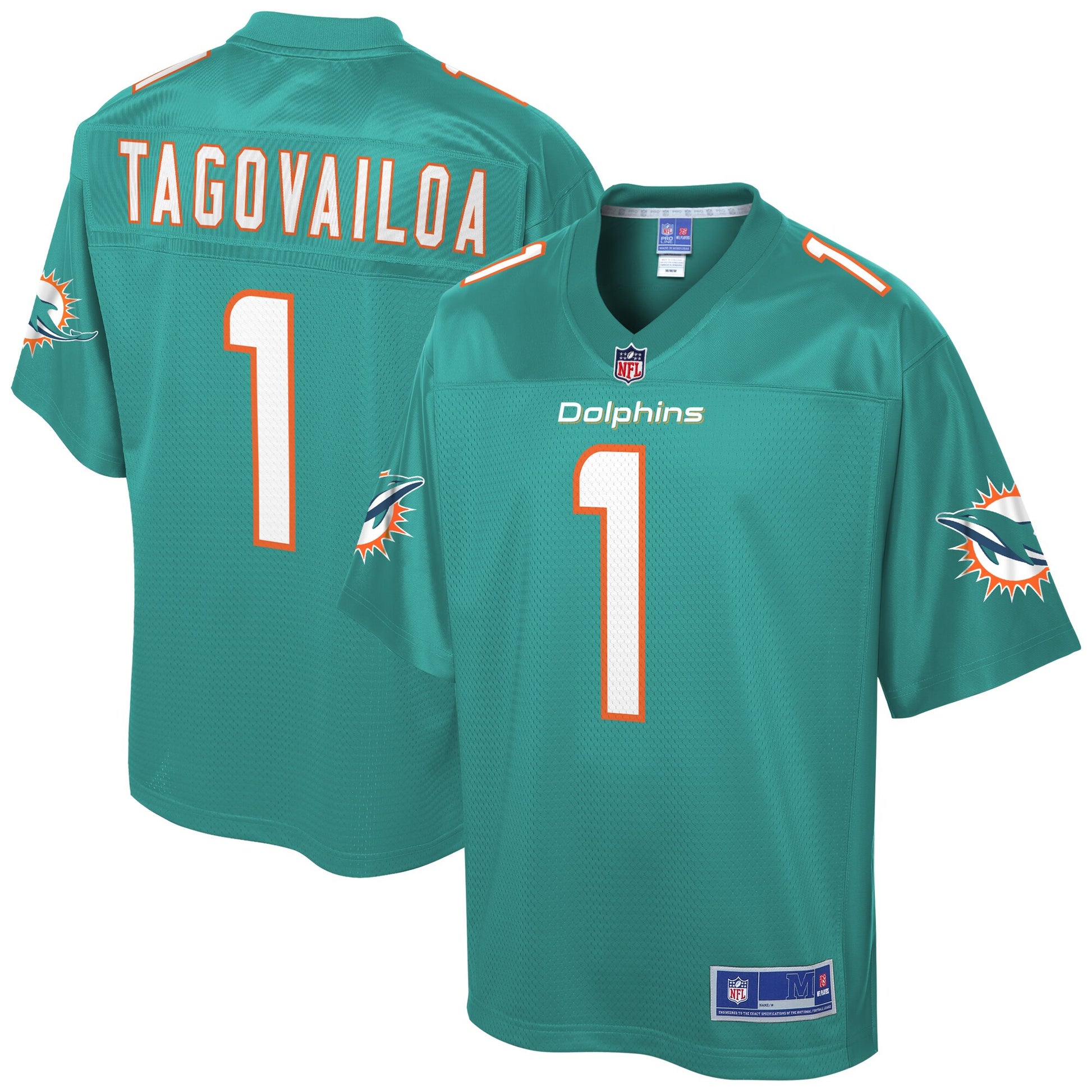 Miami Dolphins Tua Tagovailoa Pro Line Aqua Football Jersey product image