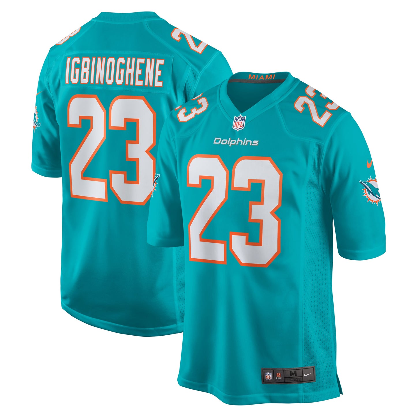 Miami Dolphins Noah Igbinoghene Team Game Aqua Football Jersey product image