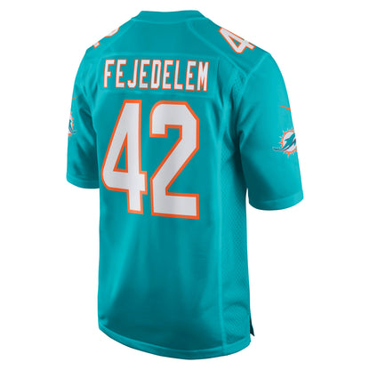 Miami Dolphins Clayton Fejedelem Game Aqua Football Jersey product image