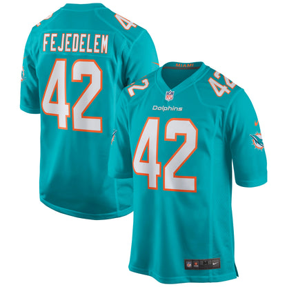 Miami Dolphins Clayton Fejedelem Game Aqua Football Jersey product image