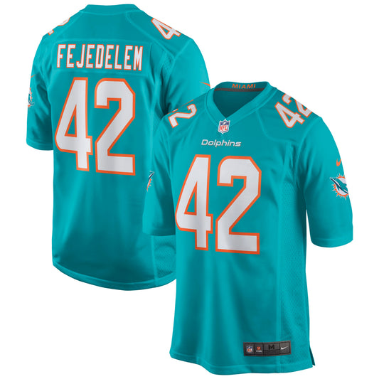 Miami Dolphins Clayton Fejedelem Game Aqua Football Jersey product image