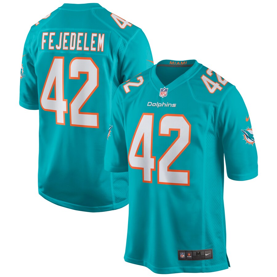 Miami Dolphins Clayton Fejedelem Game Aqua Football Jersey product image