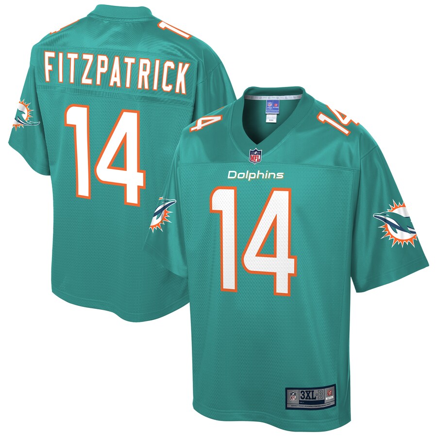Miami Dolphins Ryan Fitzpatrick Pro Line Big & Tall Aqua Football Jersey product image