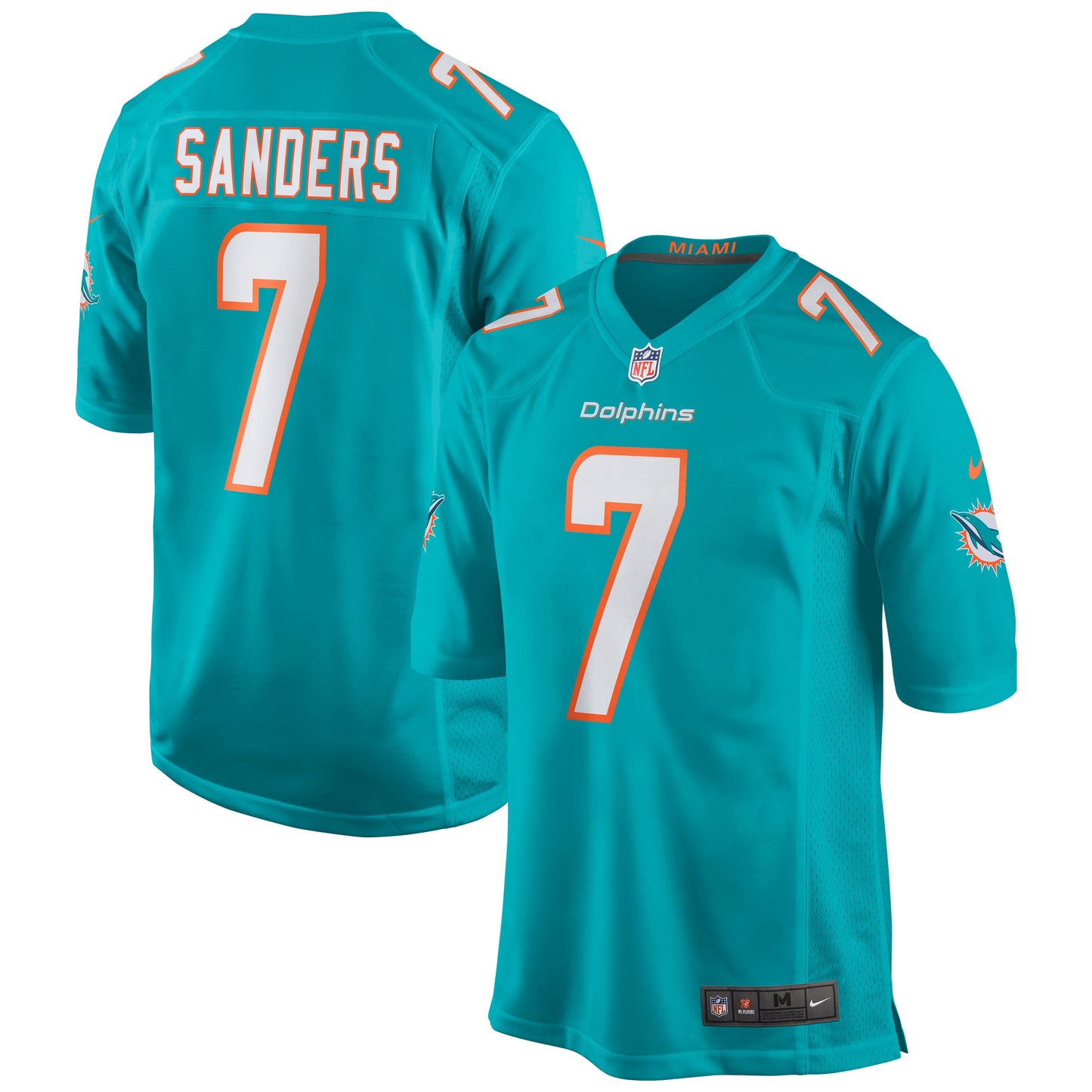Miami Dolphins Jason Sanders Game Aqua Football Jersey product image