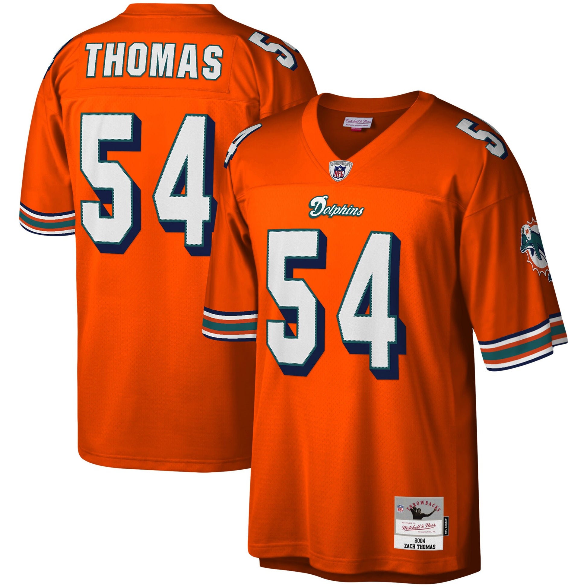 Miami Dolphins Zach Thomas Legacy Orange Football Jersey product image
