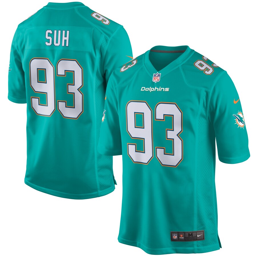 Miami Dolphins Ndamukong Suh Game Aqua Football Jersey product image