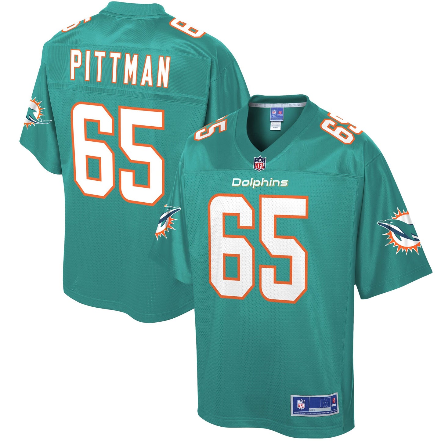 Miami Dolphins Jamiyus Pittman Pro Line Big & Tall Aqua Football Jersey product image