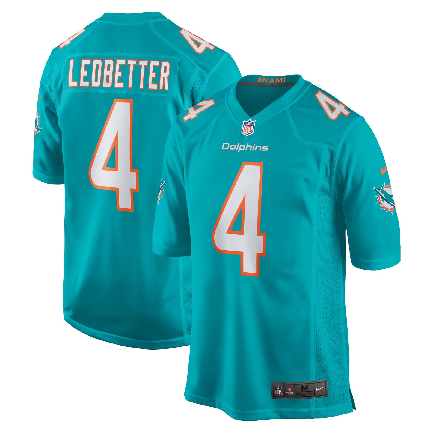 Miami Dolphins Jonathan Ledbetter Team Game Aqua Football Jersey product image
