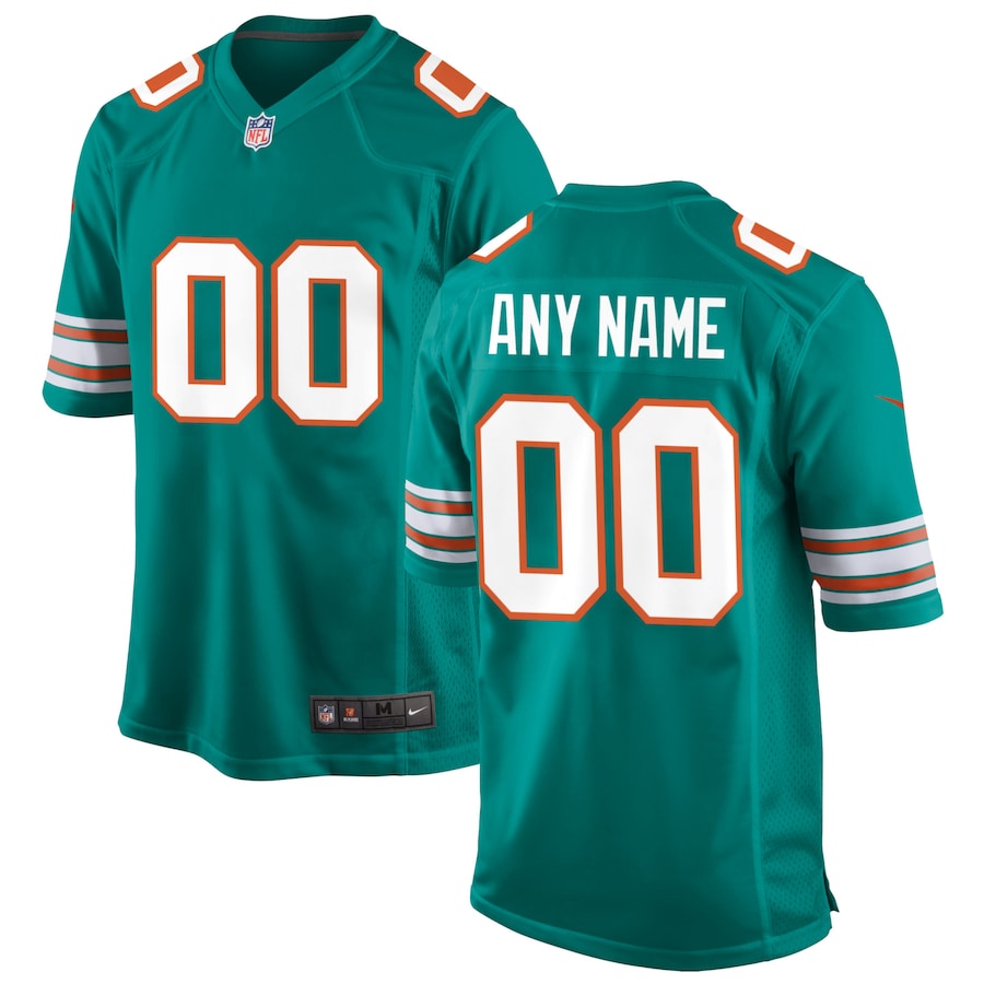 Miami Dolphins Aqua Custom Alternate Game Aqua Football Jersey product image