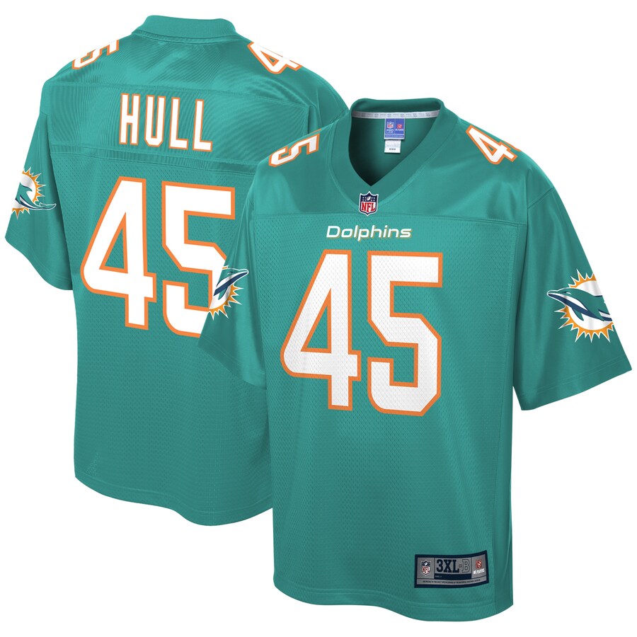Miami Dolphins Mike Hull Pro Line Big & Tall Aqua Football Jersey product image