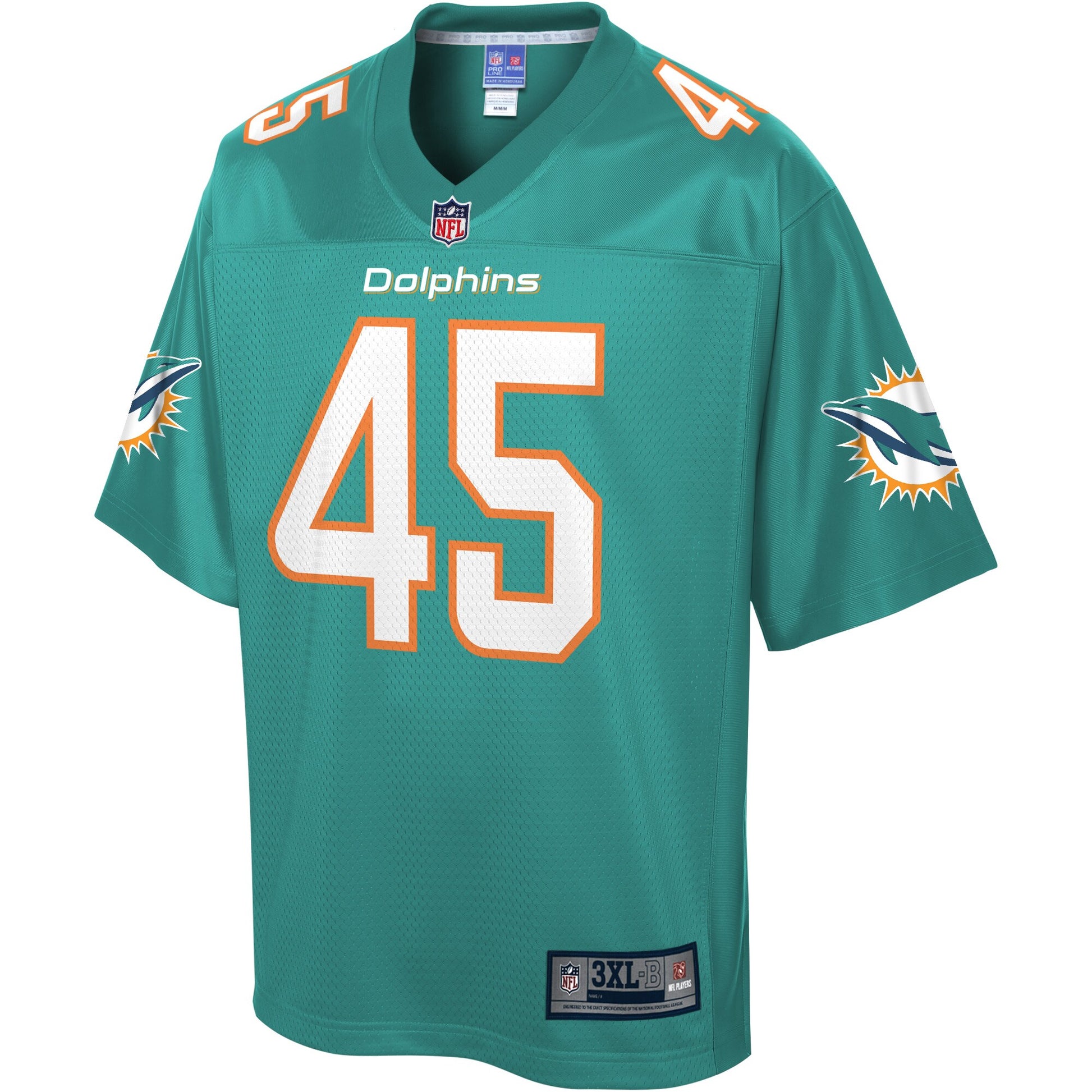 Miami Dolphins Mike Hull Pro Line Big & Tall Aqua Football Jersey product image