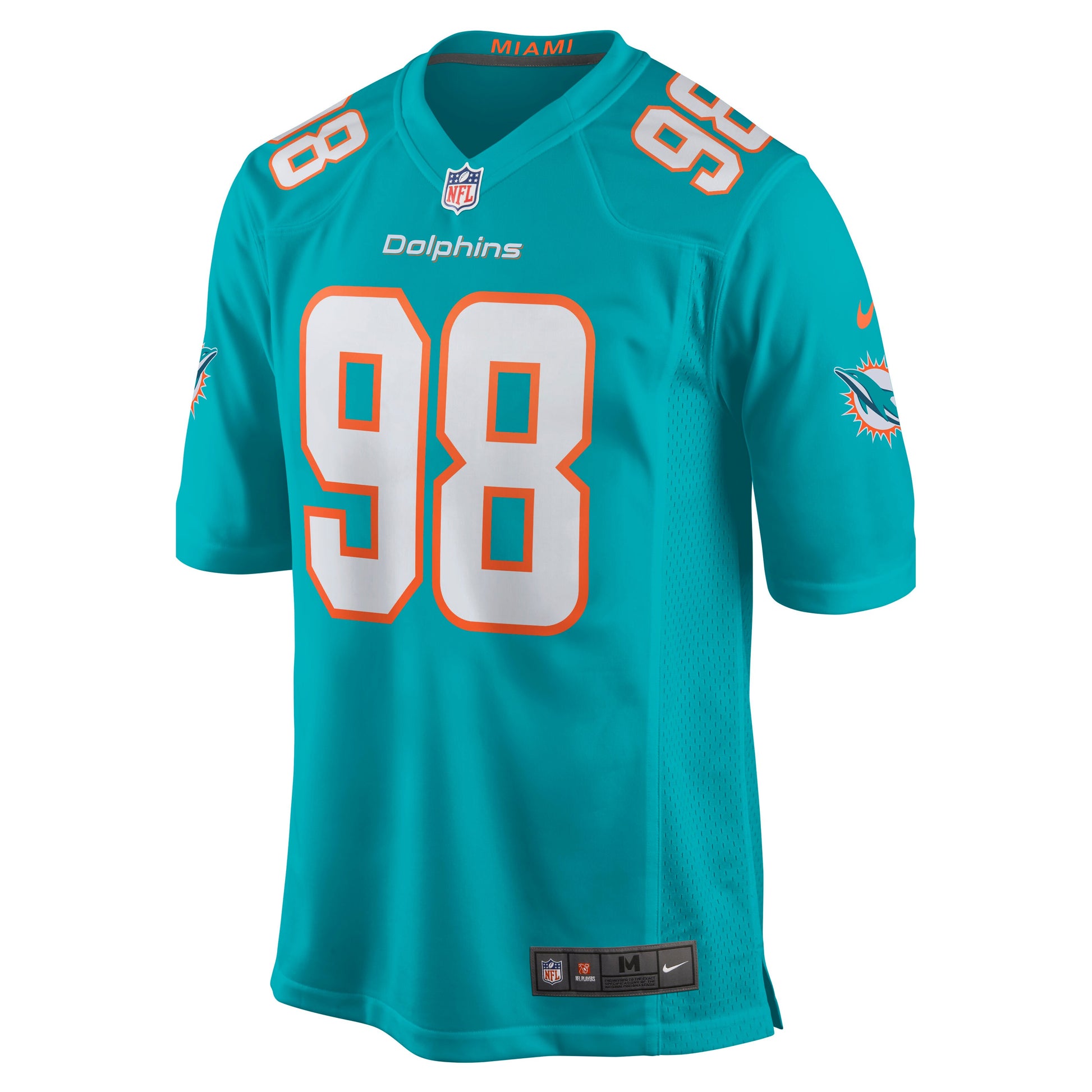 Miami Dolphins Raekwon Davis Game Aqua Football Jersey product image