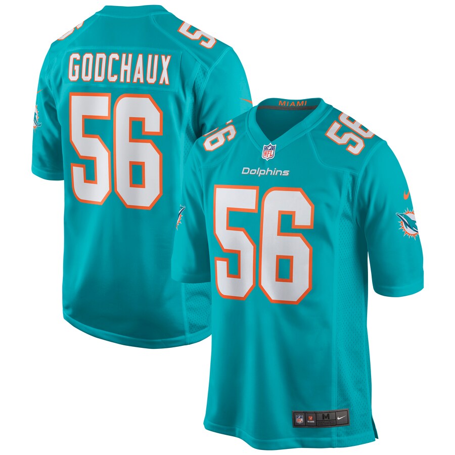 Miami Dolphins Davon Godchaux Game Aqua Football Jersey product image
